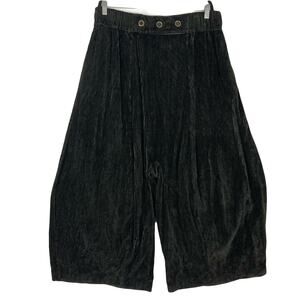 Nwot SHACK INCORPORATED Pants L Corduroy Silk Super-Wide-Barrel DropCrotch Black